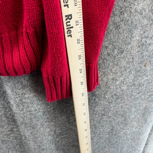 Eddie Bauer Sweater Men Large Tall Adult Red Crewneck Pullover Casual Chunky Vtg - Picture 3 of 12